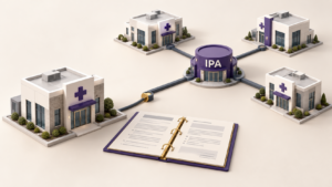 Healthcare Operations & Practice Management Blog | Integral Clinic Solutions 4 Medical practice evaluating independent physician associations, shown beside an IPA network and an open participation agreement.