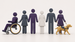 Healthcare Operations & Practice Management Blog | Integral Clinic Solutions 2 Nondiscrimination policy in a medical practice represented by inclusive accessibility figures and equal access.