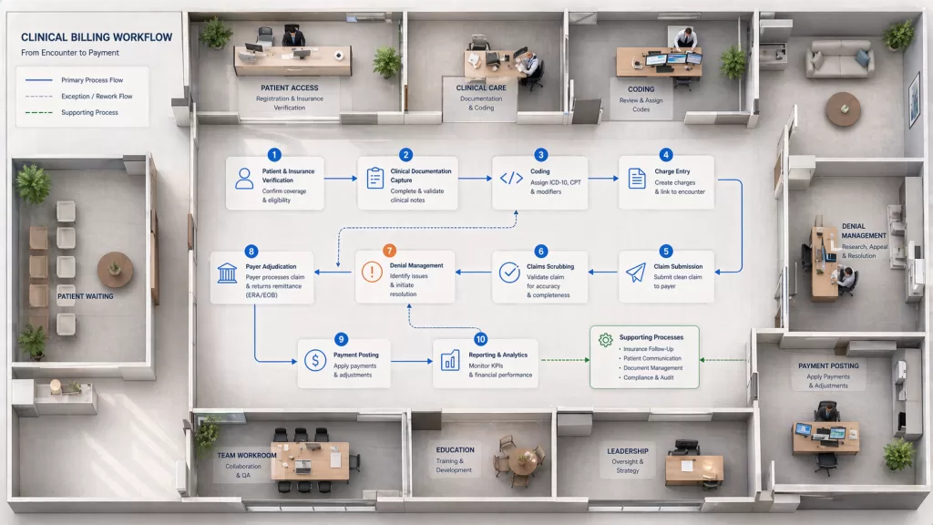 Organized healthcare workflow showing clarity and defined processes