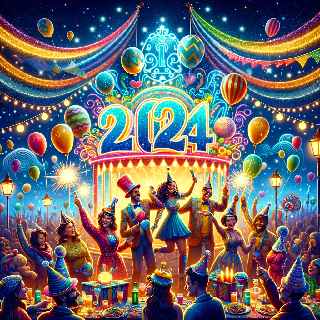 DALL&middot;E 2024 01 09 12.00.45 A festive scene for the year 2024 celebration. 1 1