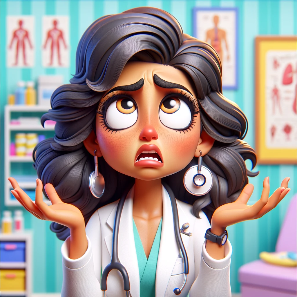 DALL&middot;E 2024 01 09 14.34.13 A cartoon style image of a female doctor 1