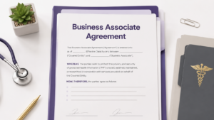 Healthcare Operations & Practice Management Blog | Integral Clinic Solutions 7 Business Associate Agreement document for a medical practice with healthcare and compliance elements.
