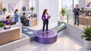 Healthcare Operations & Practice Management Blog | Integral Clinic Solutions 3 Medical practice office manager accountability illustrated through a defined management structure connecting staff operations, the office manager, and practice ownership.