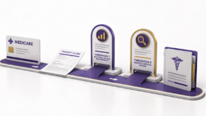 Healthcare Operations & Practice Management Blog | Integral Clinic Solutions 7 Medicare therapy thresholds illustration showing a therapy claim moving through billing and targeted medical review checkpoints.