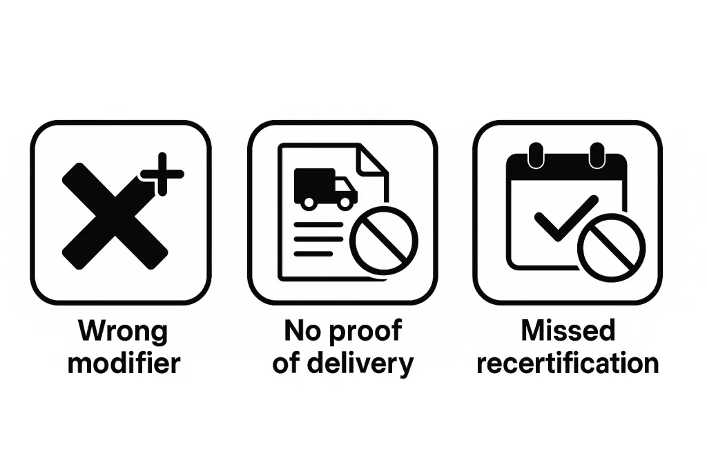 common dme denials checklist