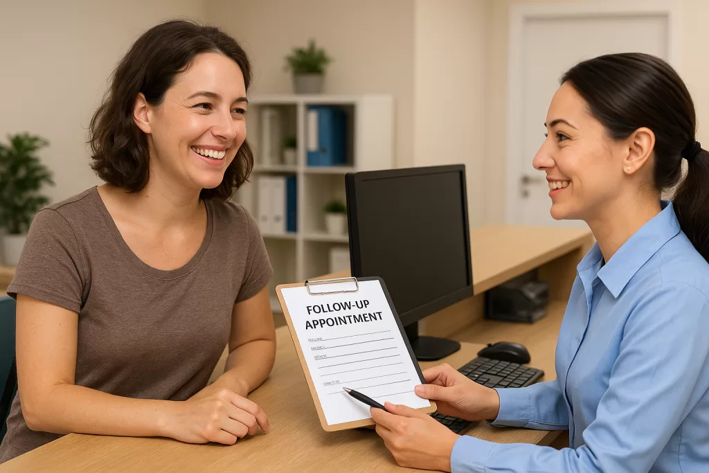 Patient feeling cared for through a supportive recall follow-up conversation