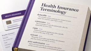 Healthcare Operations & Practice Management Blog | Integral Clinic Solutions 6 Health Insurance Terminology reference showing deductible, coinsurance, copay, network, and prior authorization definitions for medical practices.