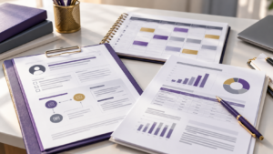 Healthcare Operations & Practice Management Blog | Integral Clinic Solutions 3 Medical practice administrator's workspace with a patient care plan, staff coordination schedule, and financial assessment worksheet representing an Advanced Primary Care Management implementation decision.
